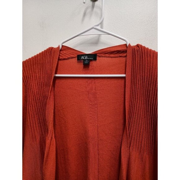 AGB Womens Cardigan Size 3X Orange Dolman Short Sleeve Open Front Lightweight - Picture 2 of 8